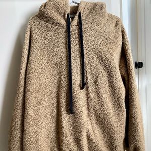 Oak + Fort Teddy Hoodie (one size) camel